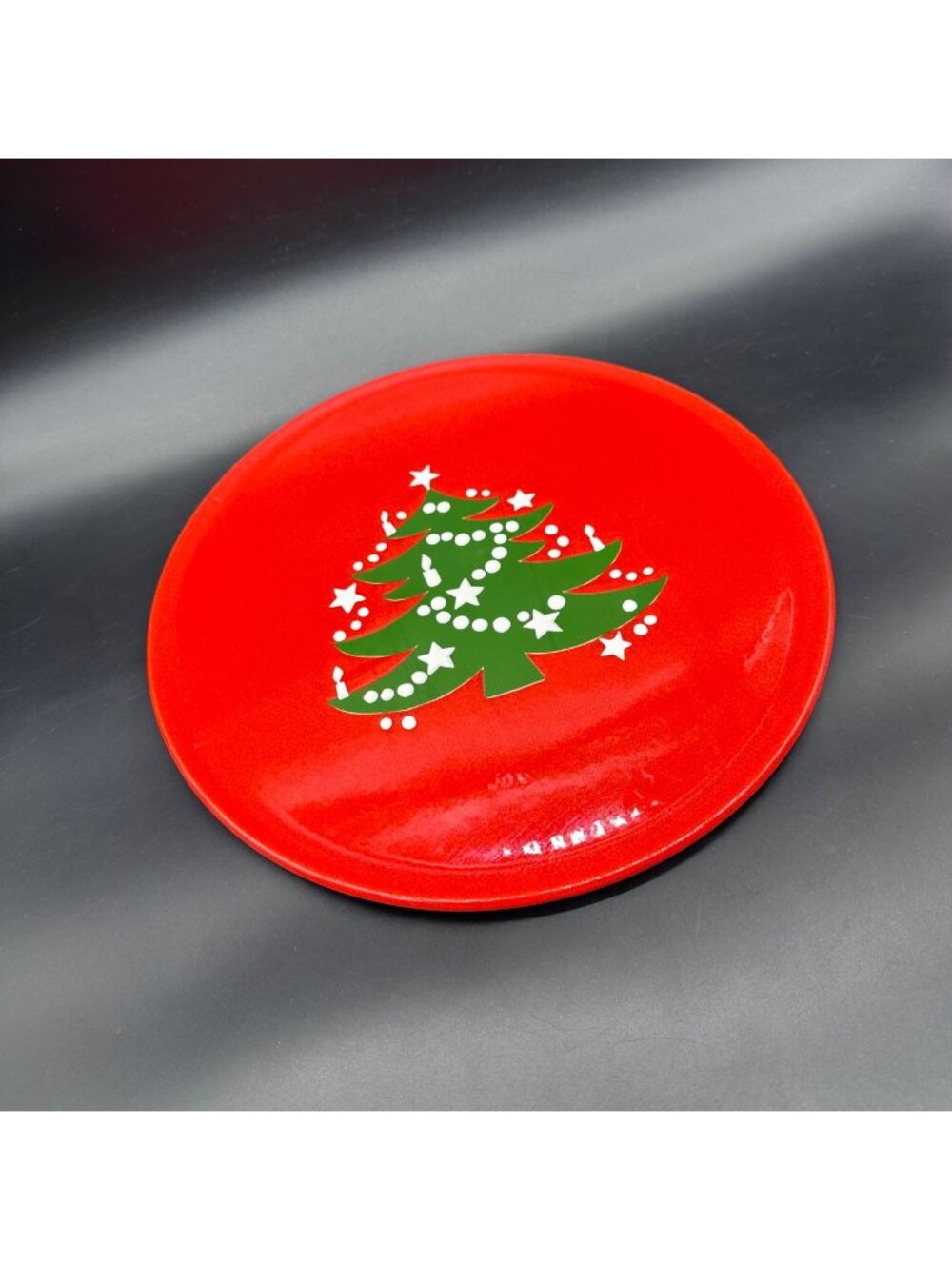 Vintage Waechtersbach Red Christmas Tree Cake Plate Serving Platter Plate 12"
